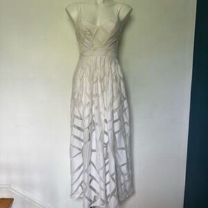 Silence & Noise Cutout white maxi dress geometric  nwot